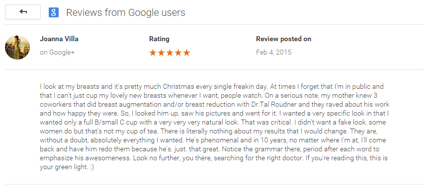 Review of Dr. Tal Roudner